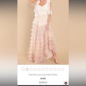 Feel My Love Ivory Maxi Dress- Sweetheart Neckline With Tier Tulle Skirt